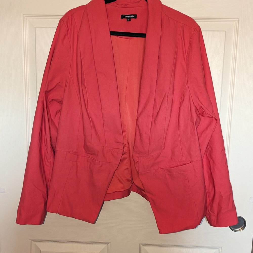 Torrid | Open Front Lined Blazer | Hibiscus/Coral… - image 4